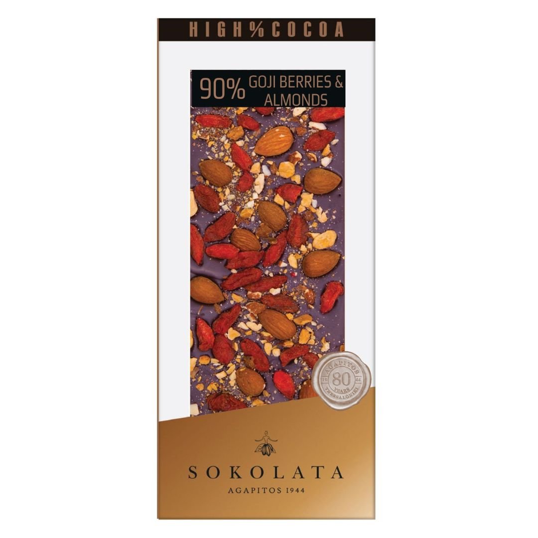 AGAPITOS 90% Dark Chocolate & Goji Berries and Almonds