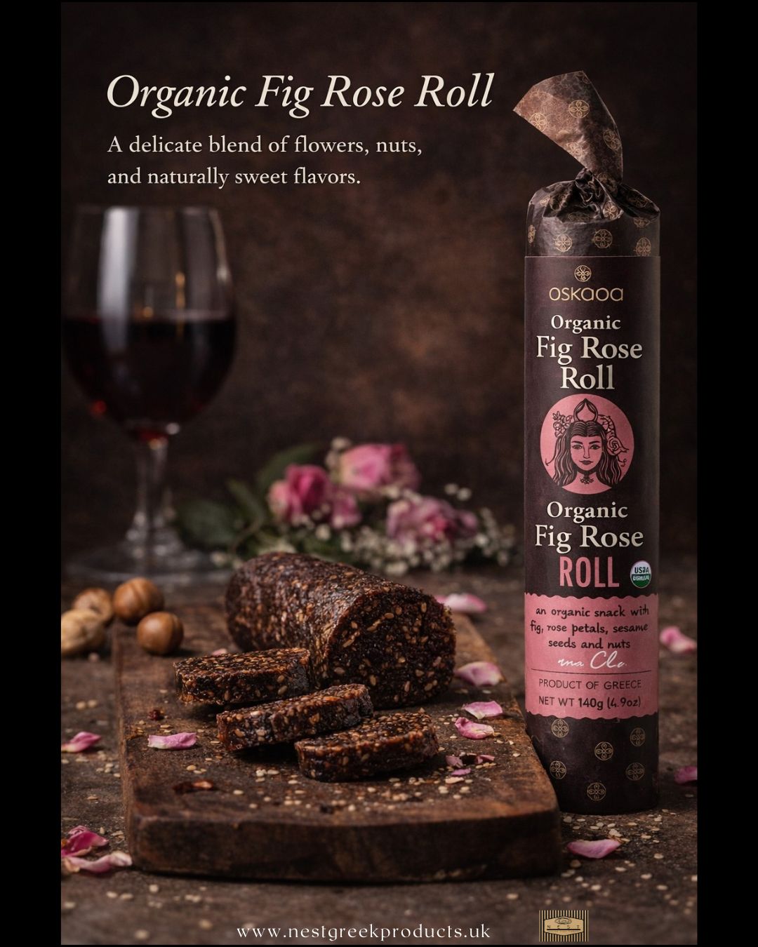 Organic Fig Roll Rose 140g -Askada - Image 2