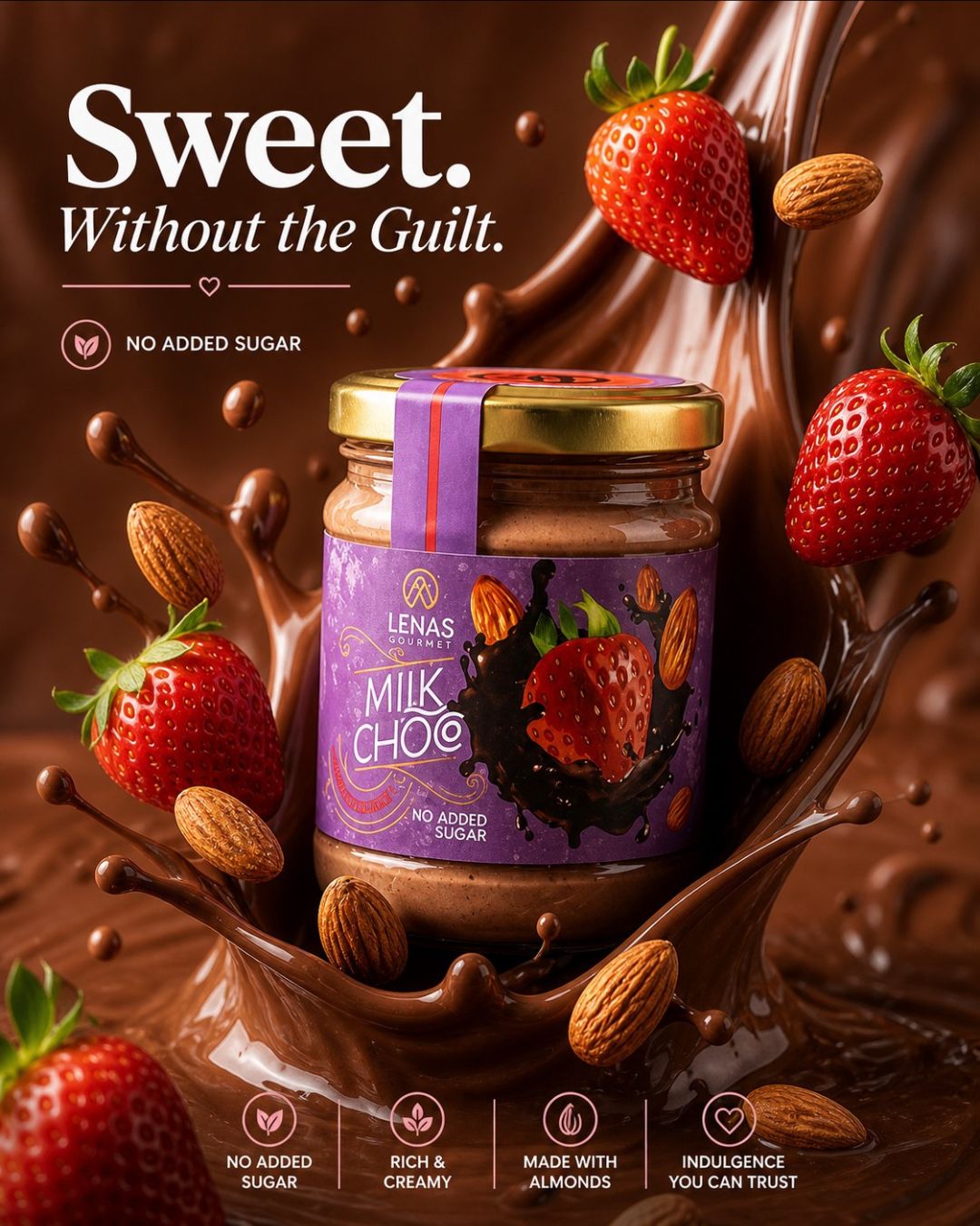 Milk chocolate spread with almond and dried strawberry - Image 2