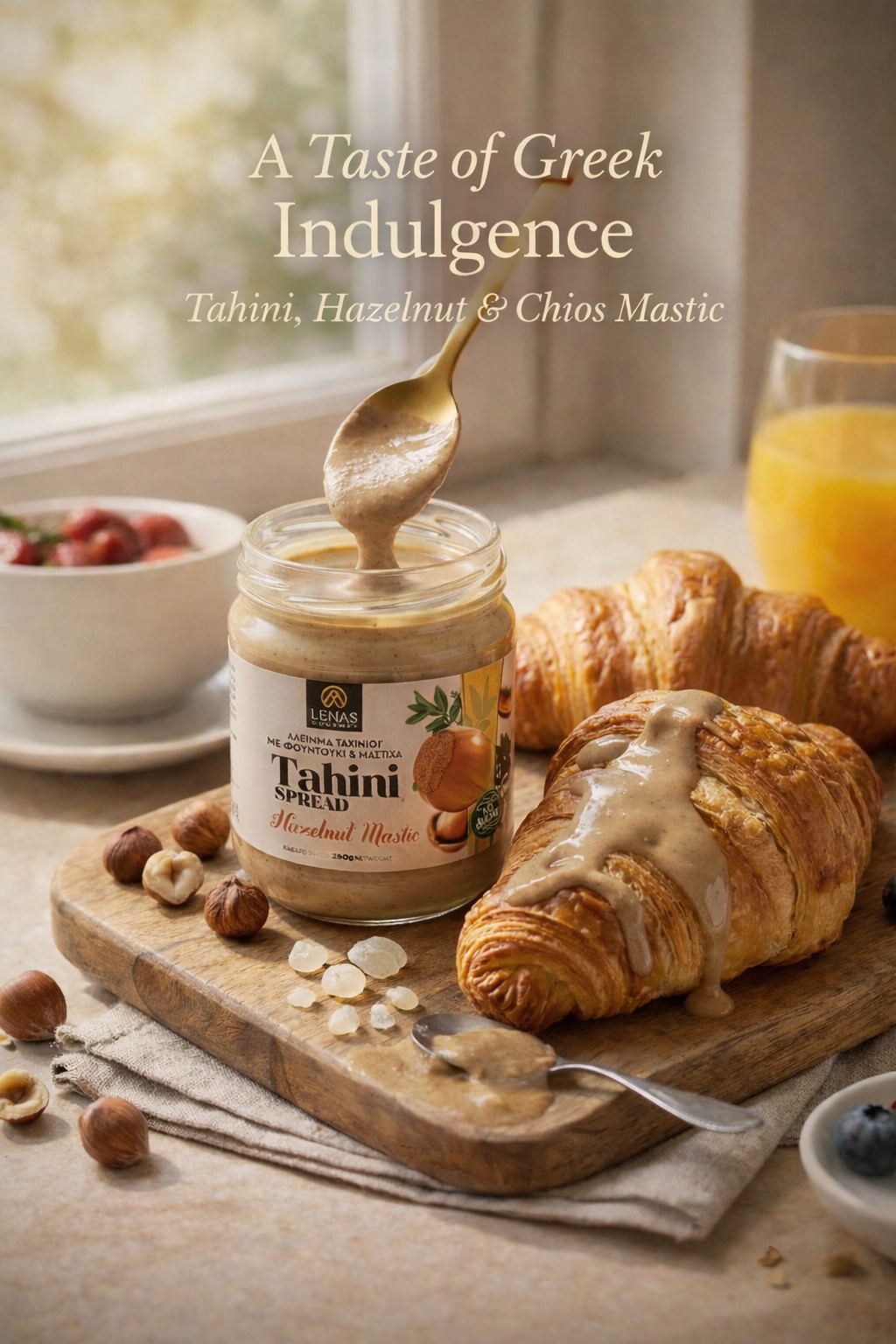 Tahini Spread with Honey ,Hazelnut and Mastic oil - Image 2